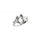 0.80 Cts Diamond and Platinum Engagement Ring setting with Trillion side stones
